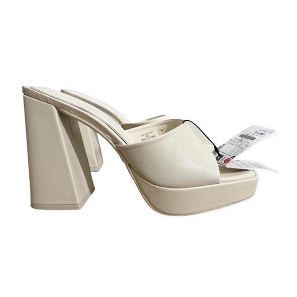 ๐ Brand New Leather Chunky Heeled Platform Mules - Picture 11 of 15